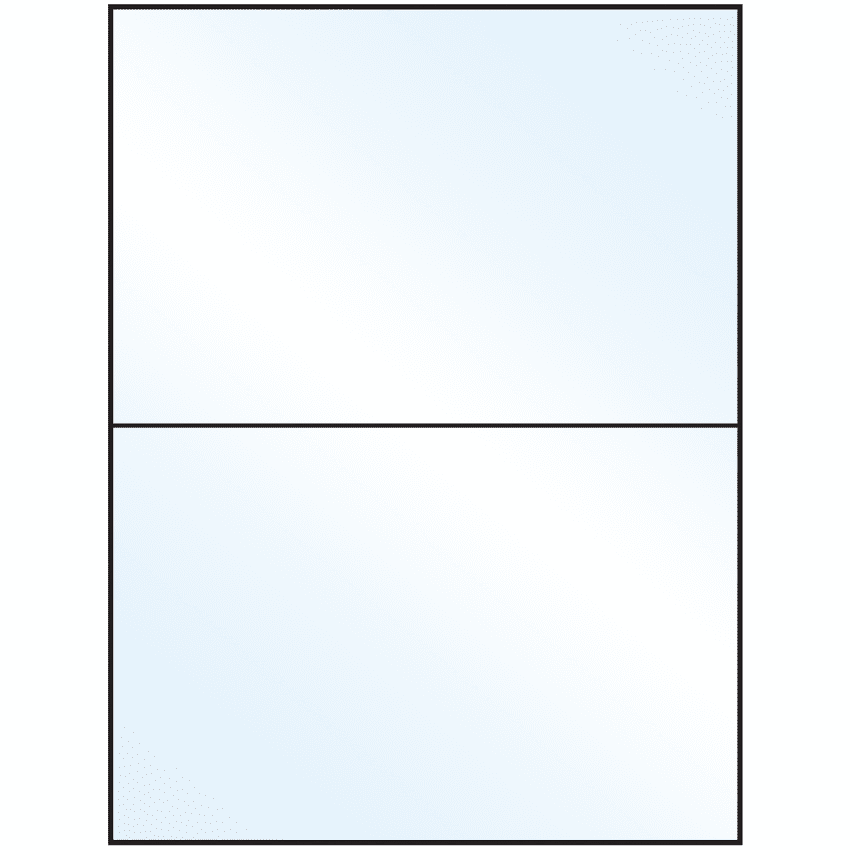 8.5" x 5.5" Crystal Clear Rectangular Sheet Labels (2-UP)