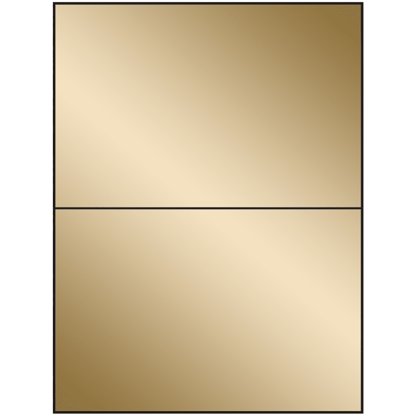 8.5" x 5.5" Gold Foil Rectangular Sheet Labels (2-UP)