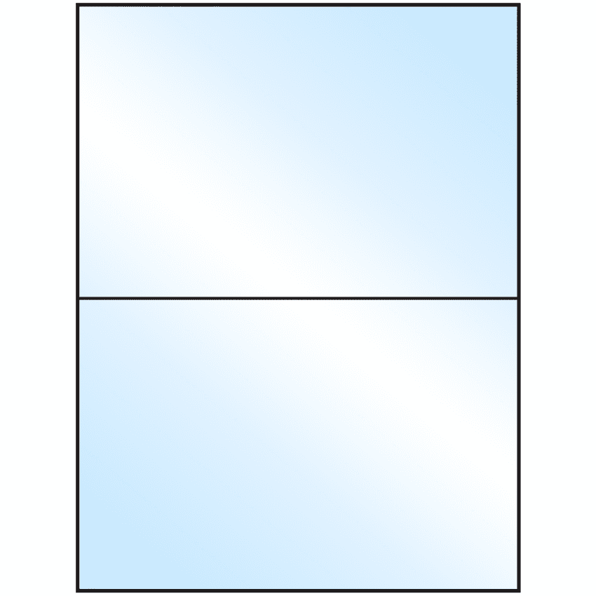 8.5" x 5.5" White Premium High Gloss Rectangular Sheet Labels (2-UP)
