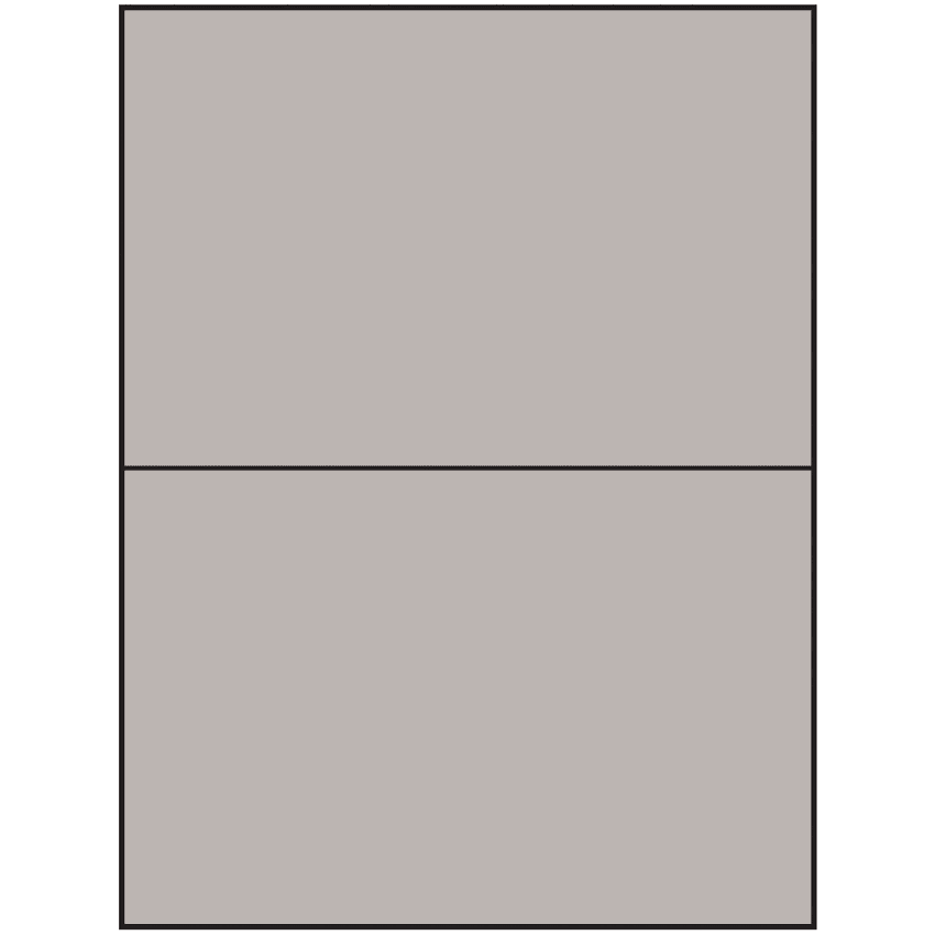 8.5" x 5.5" Gray Rectangular Sheet Labels (2-UP)