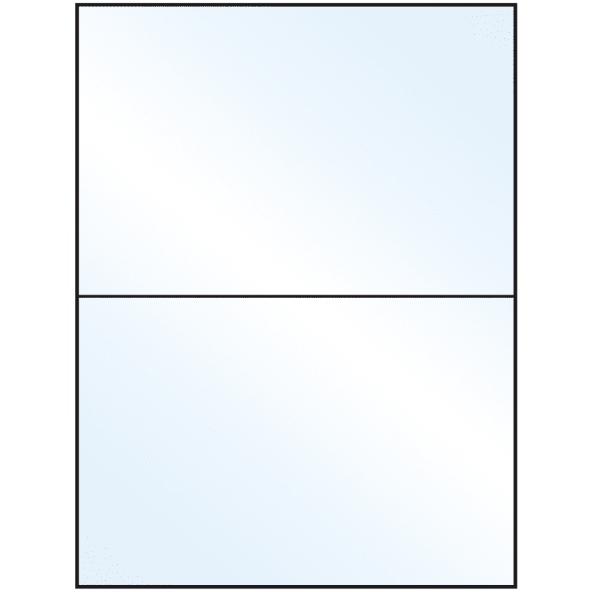 8.5" x 5.5" White Mid Gloss Rectangular Sheet Labels (2-UP)