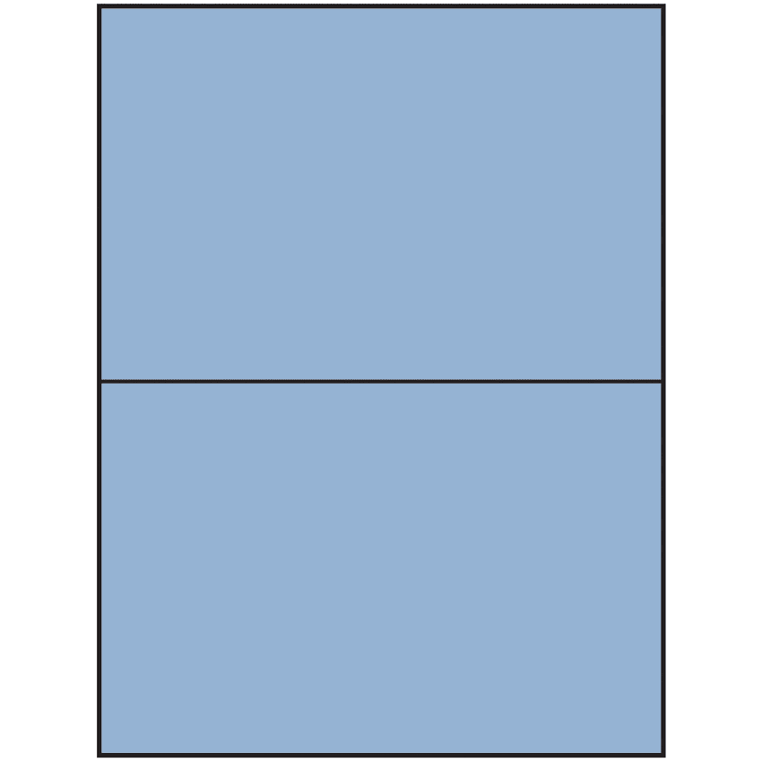 8.5" x 5.5" Pastel Blue Rectangular Sheet Labels (2-UP)