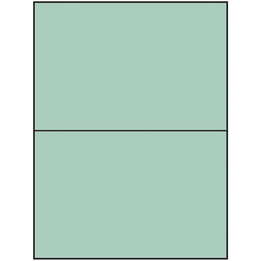 8.5" x 5.5" Pastel Green Rectangular Sheet Labels (2-UP)