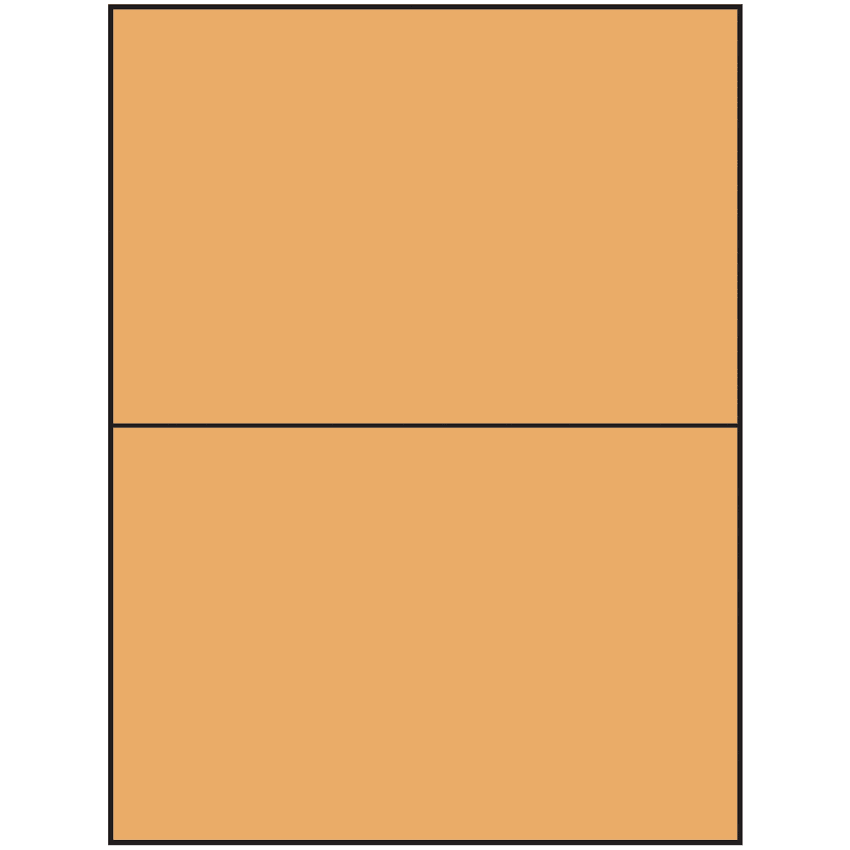 8.5" x 5.5" Pastel Orange Rectangular Sheet Labels (2-UP)