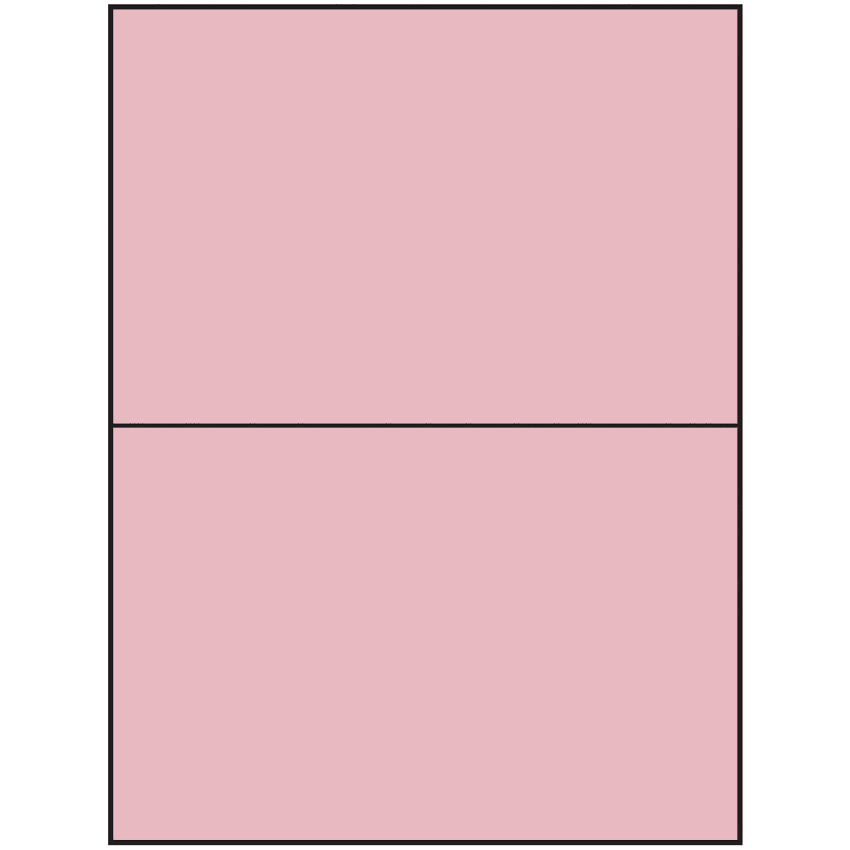 8.5" x 5.5" Pastel Pink Rectangular Sheet Labels (2-UP)