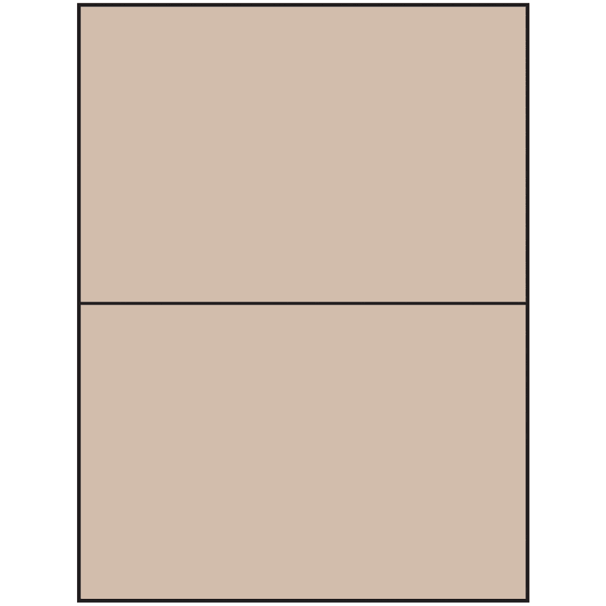 8.5" x 5.5" Pastel Tan Rectangular Sheet Labels (2-UP)