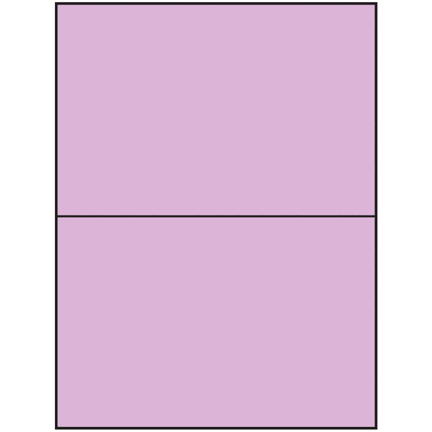8.5" x 5.5" Pastel Purple Rectangular Sheet Labels (2-UP)