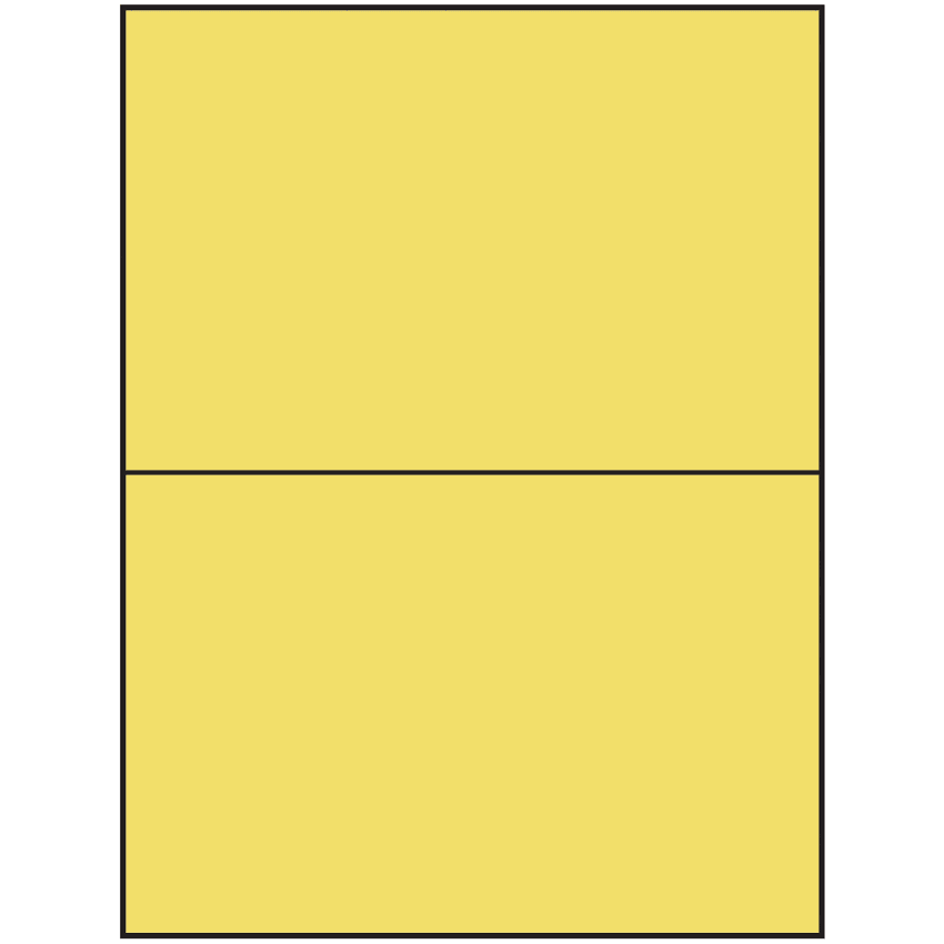 8.5" x 5.5" Pastel Yellow Rectangular Sheet Labels (2-UP)