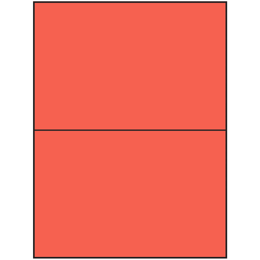 8.5" x 5.5" Red Rectangular Sheet Labels (2-UP)