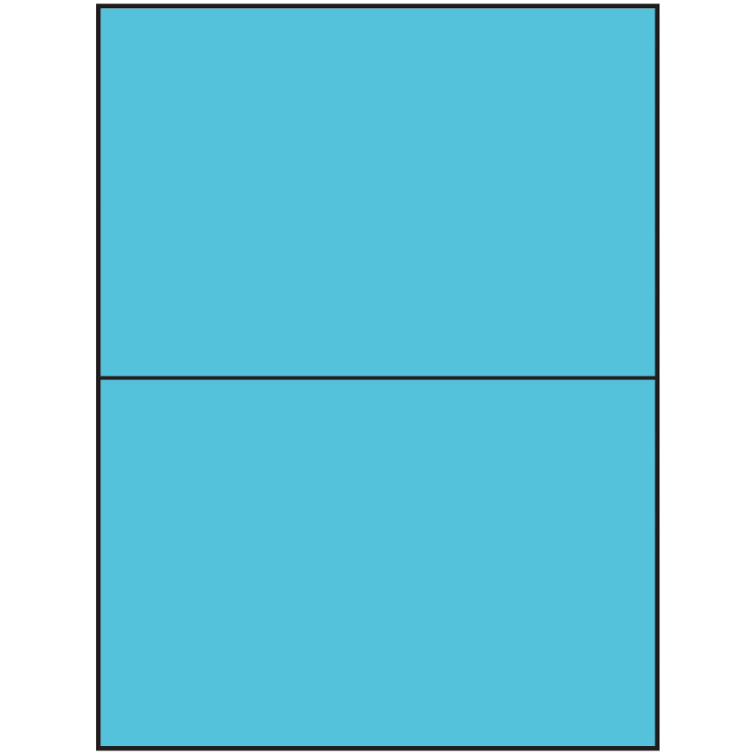 8.5" x 5.5" Turquoise Rectangular Sheet Labels (2-UP)