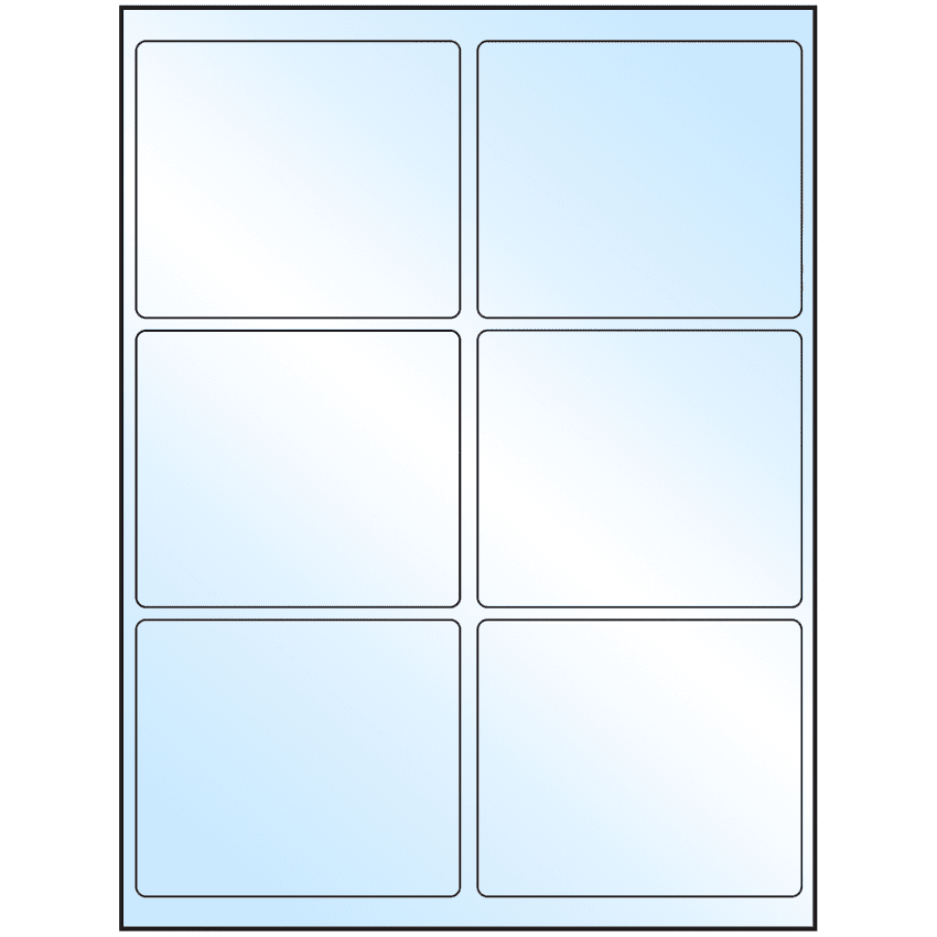 4" x 3.25" White Premium High Gloss Rectangular Sheet Labels