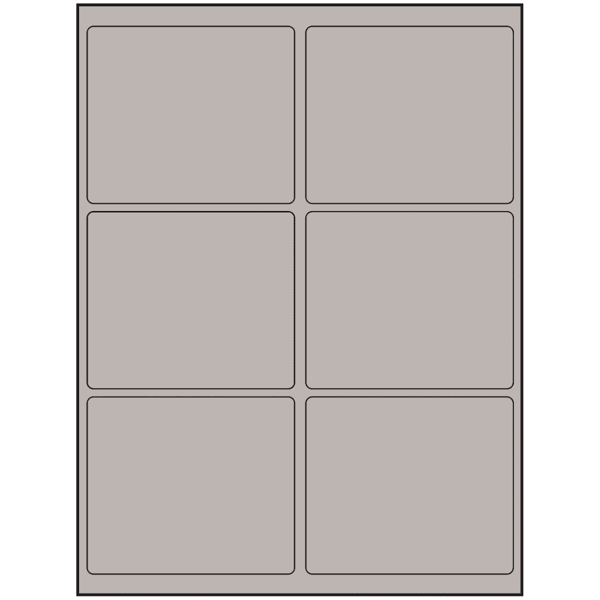 4" x 3.25" Gray Rectangular Sheet Labels