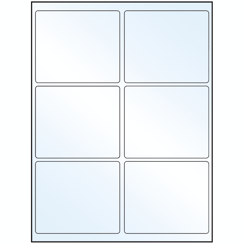 4" x 3.25" White Mid Gloss Rectangular Sheet Labels