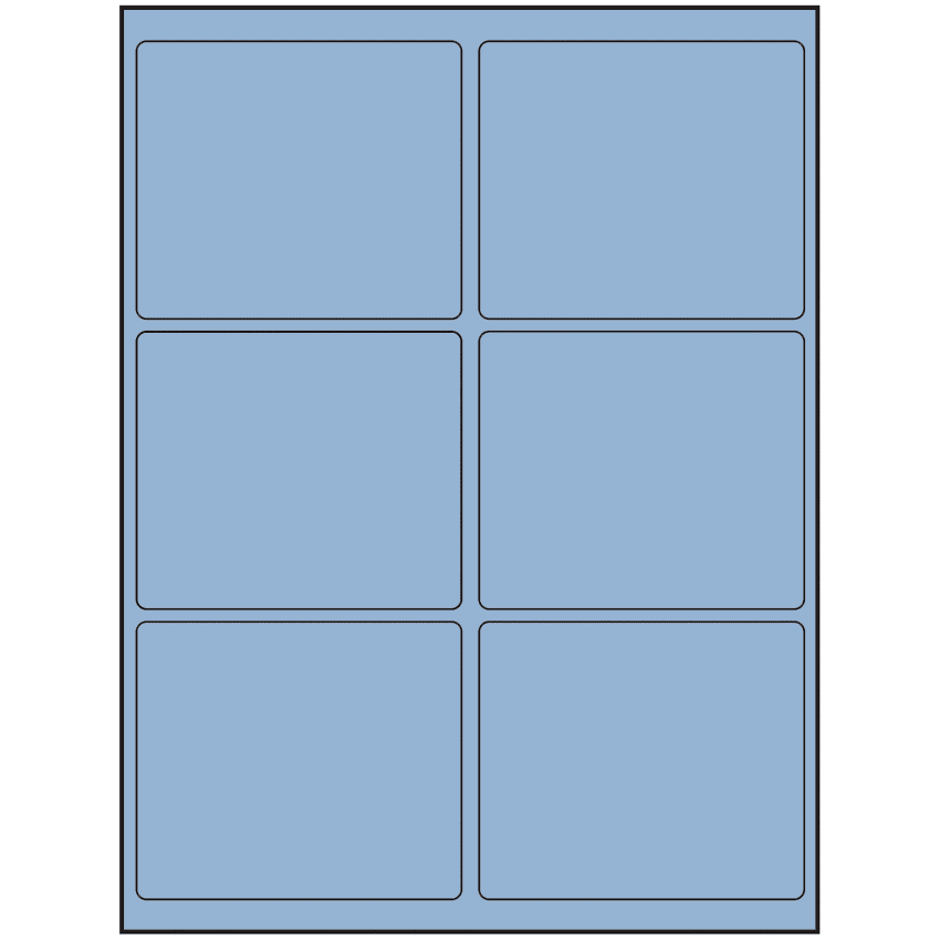4" x 3.25" Pastel Blue Rectangular Sheet Labels