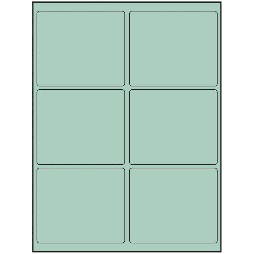 4" x 3.25" Pastel Green Rectangular Sheet Labels