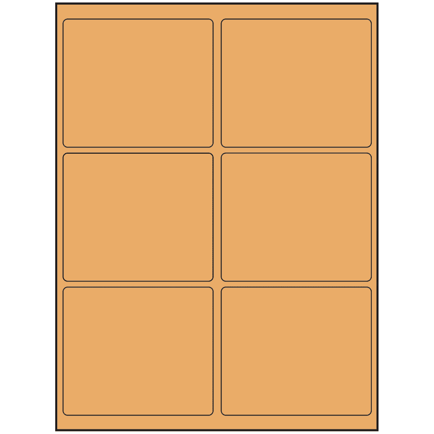 4" x 3.25" Pastel Orange Rectangular Sheet Labels