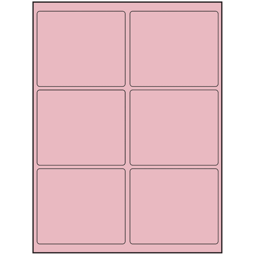 4" x 3.25" Pastel Pink Rectangular Sheet Labels
