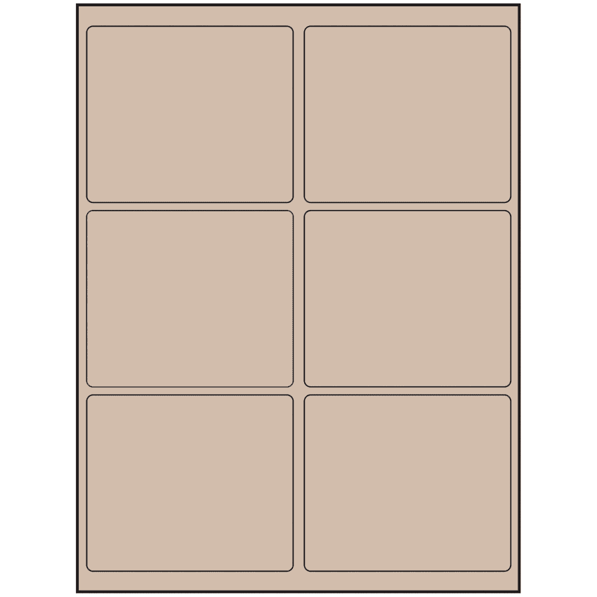 4" x 3.25" Pastel Tan Rectangular Sheet Labels