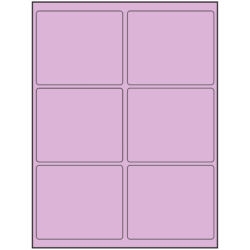 4" x 3.25" Pastel Purple Rectangular Sheet Labels