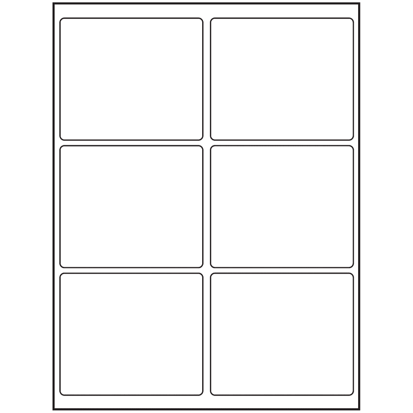4" x 3.25" White Rectangular Sheet Labels