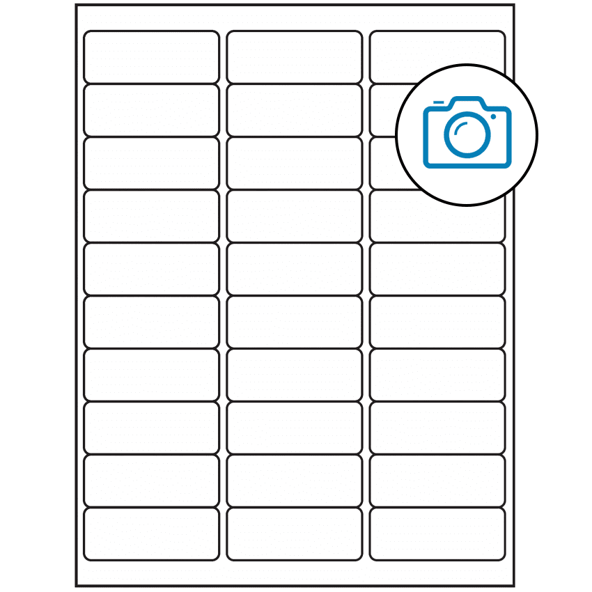 2.625" x 1" Photo Gloss Rectangular Sheet Labels (30-UP)