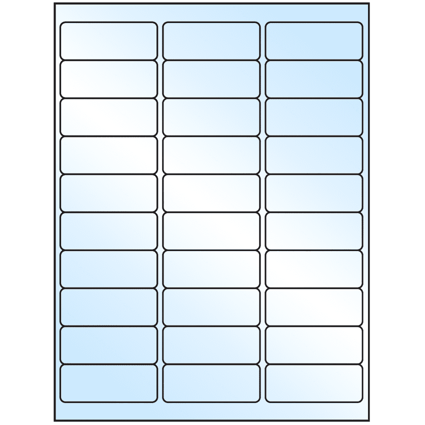 2.625" x 1" White Premium High Gloss Rectangular Sheet Labels (30-UP)