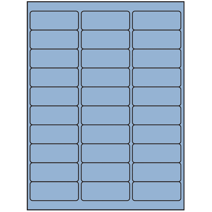 2.625" x 1" Pastel Blue Rectangular Sheet Labels (30-UP)