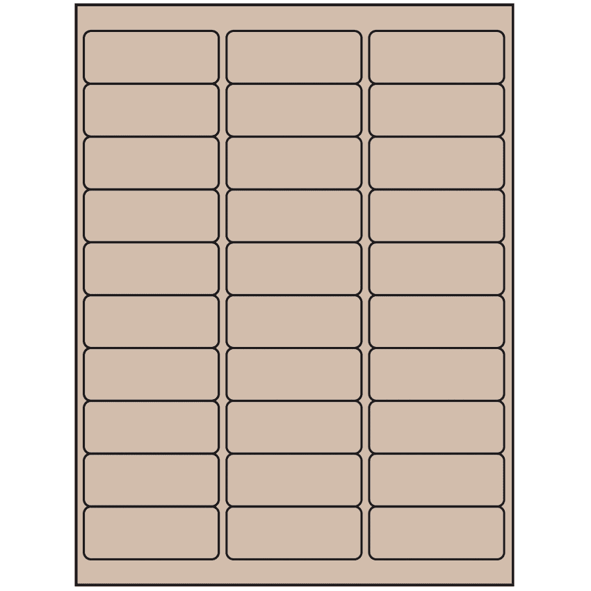 2.625" x 1" Pastel Tan Rectangular Sheet Labels (30-UP)