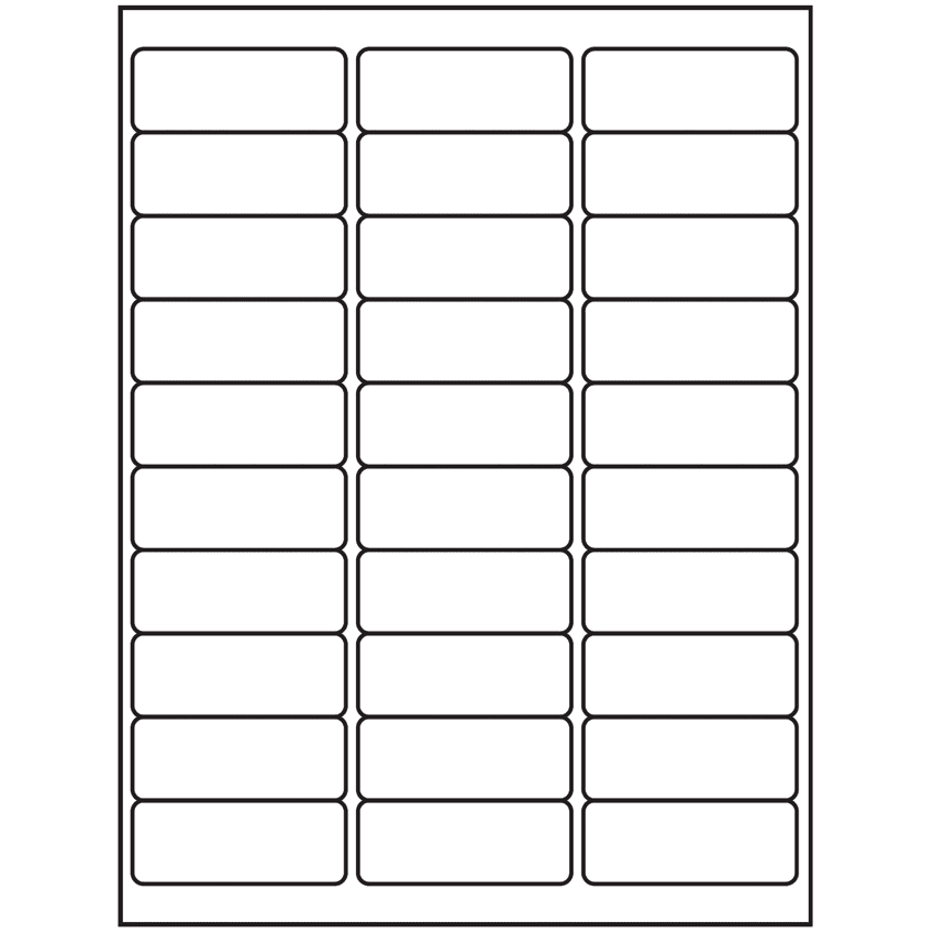 2.625" x 1" White Rectangular Sheet Labels (30-UP)