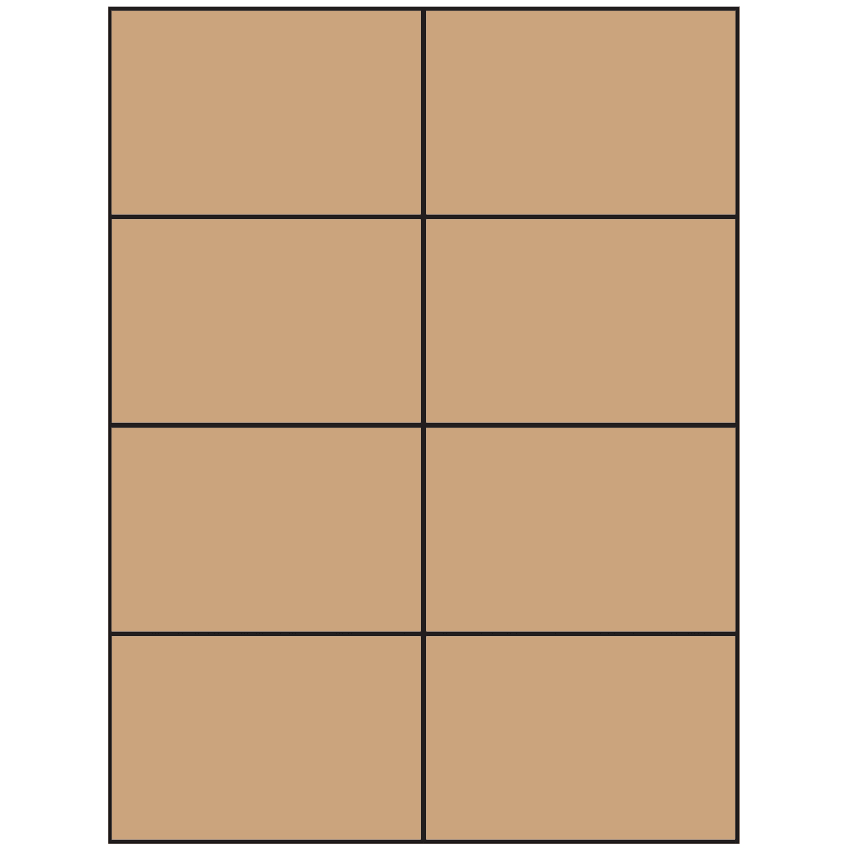 4.25" x 2.75" Brown Kraft Rectangular Sheet Labels