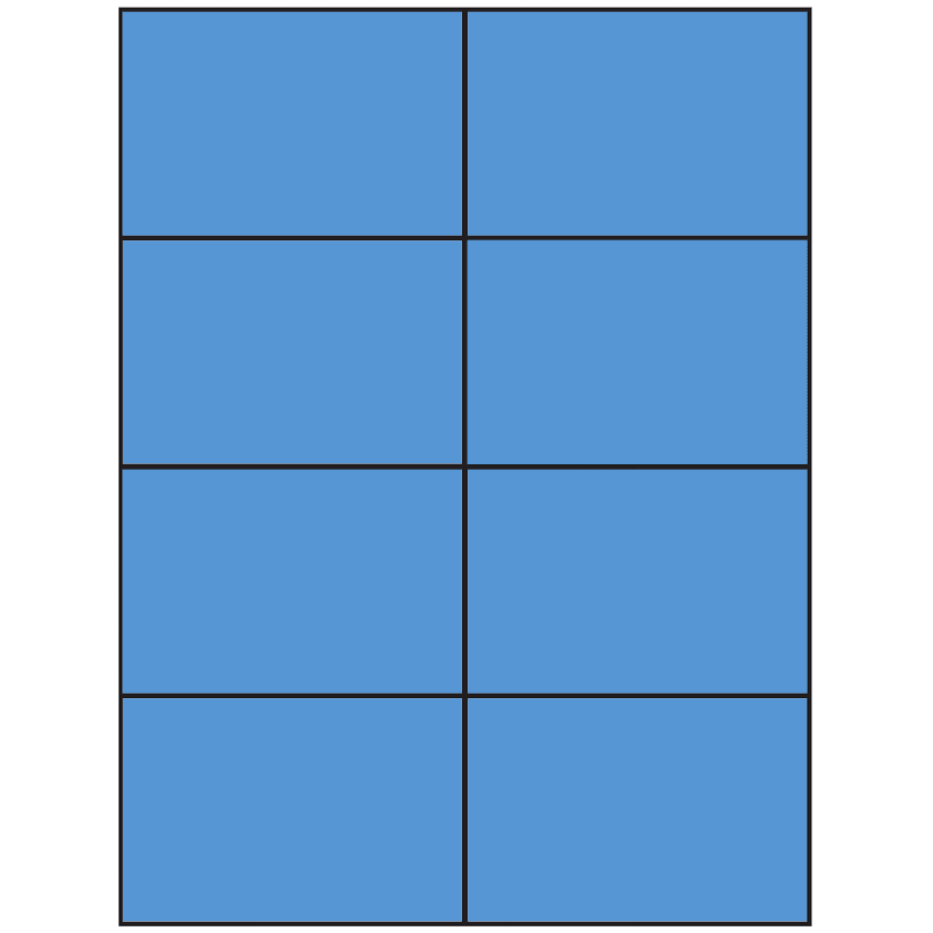 4.25" x 2.75" Fluorescent Blue Rectangular Sheet Labels