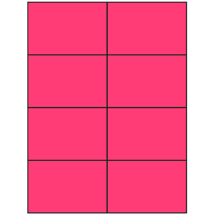 4.25" x 2.75" Fluorescent Pink Rectangular Sheet Labels