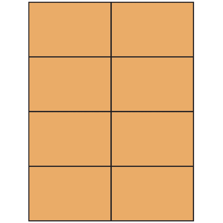 4.25" x 2.75" Pastel Orange Rectangular Sheet Labels