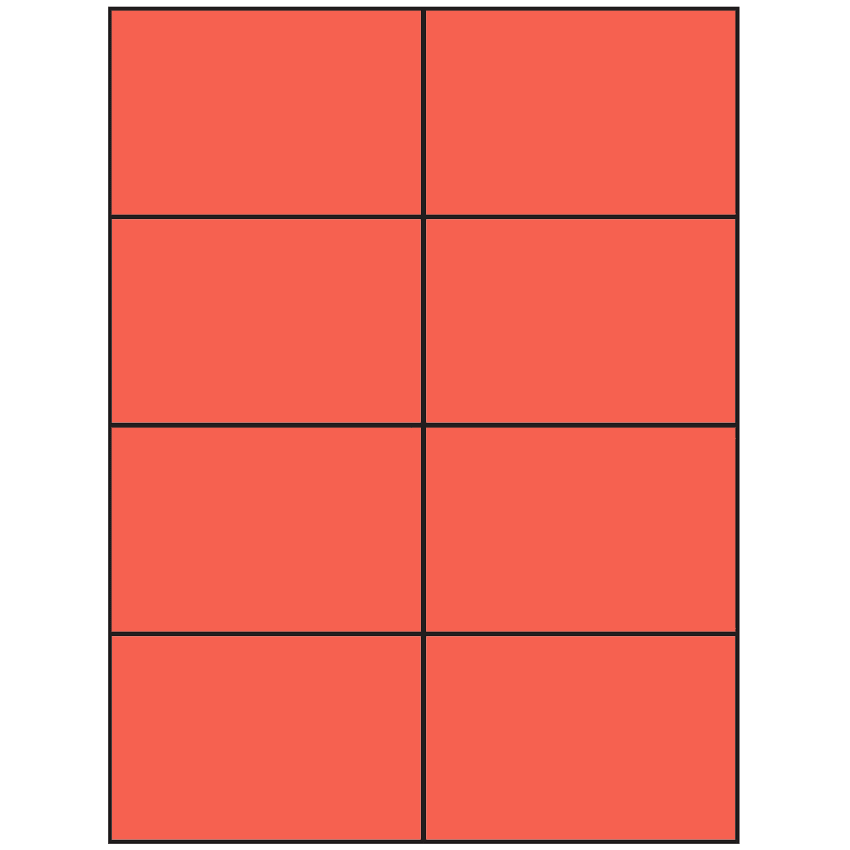4.25" x 2.75" Red Rectangular Sheet Labels