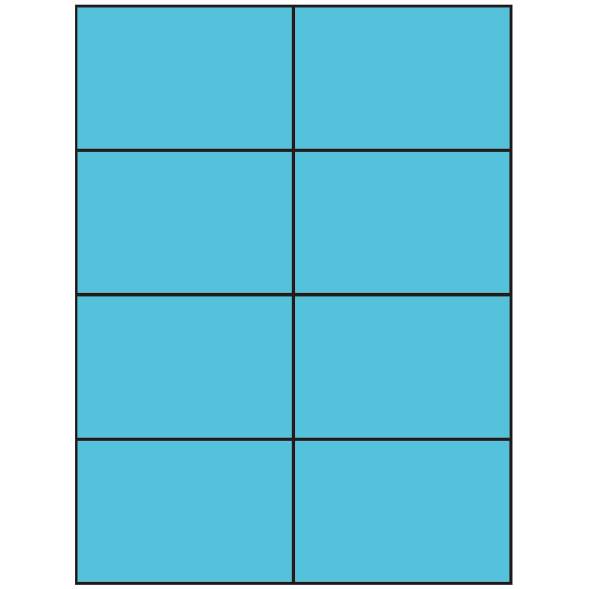 4.25" x 2.75" Turquoise Rectangular Sheet Labels