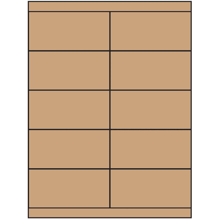 4.25" x 2" Brown Kraft Rectangular Sheet Labels