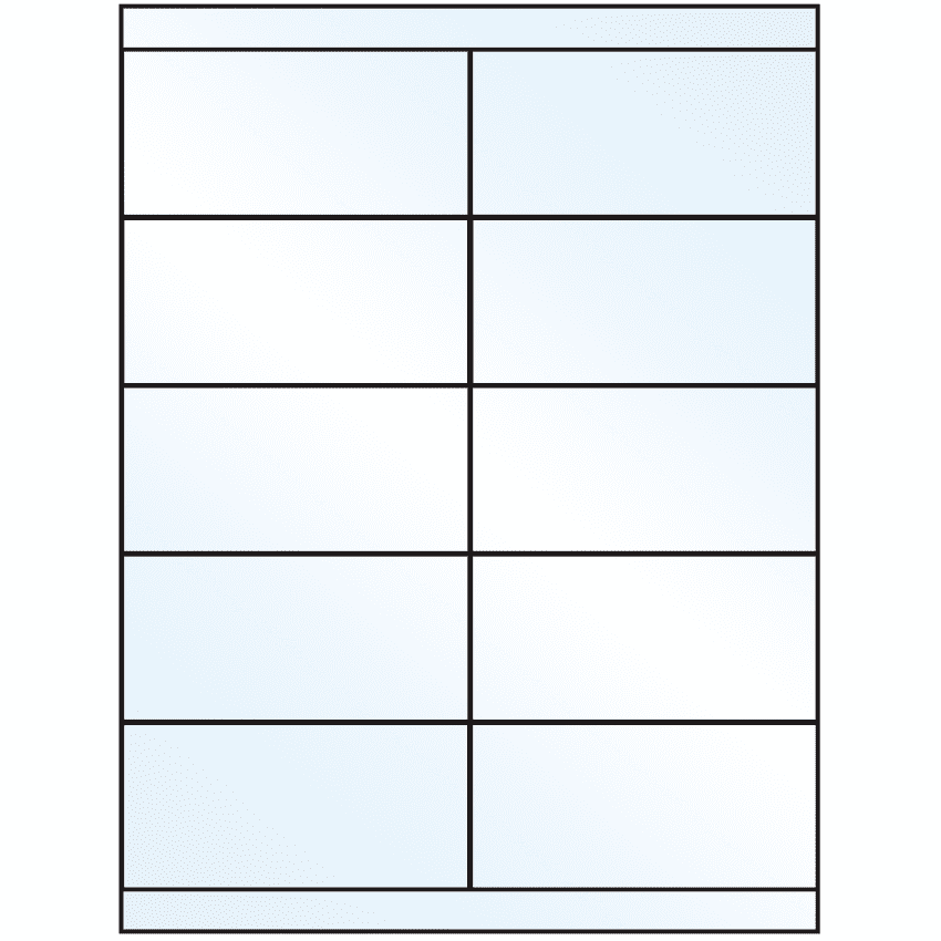 4.25" x 2" Crystal Clear Rectangular Sheet Labels