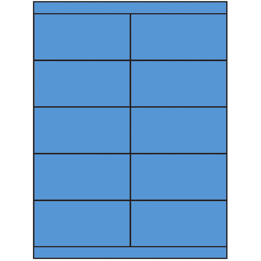 4.25" x 2" Fluorescent Blue Rectangular Sheet Labels