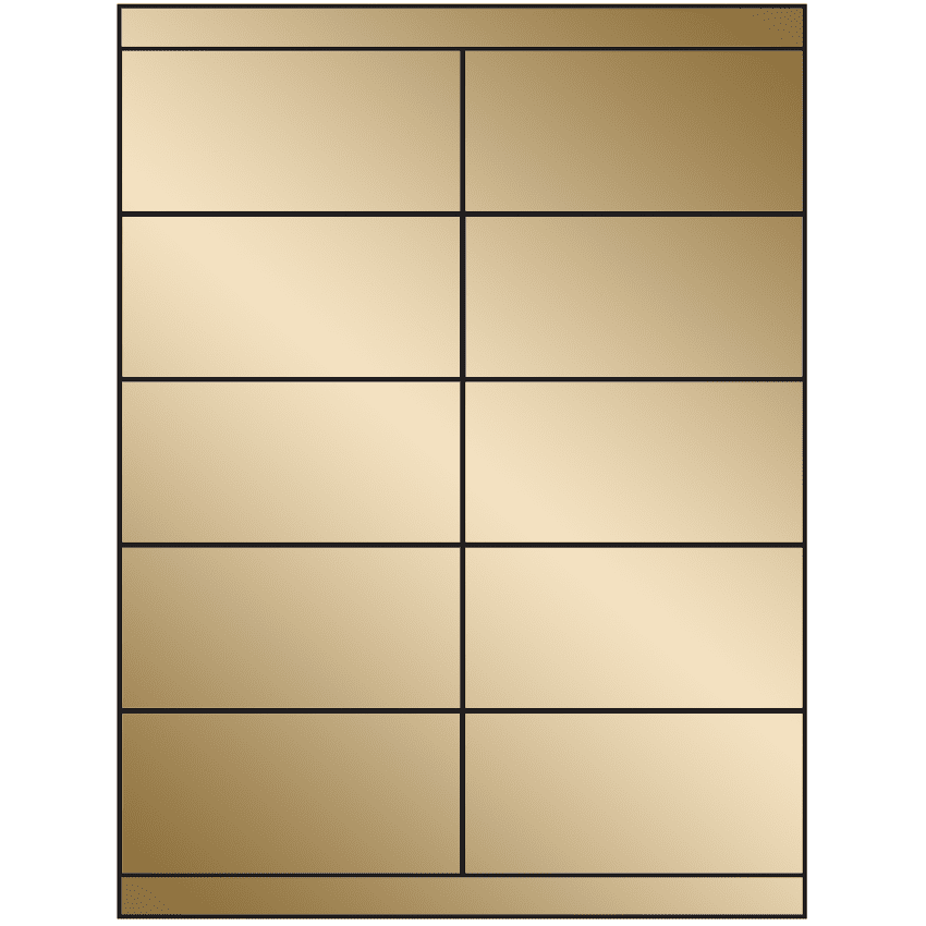 4.25" x 2" Gold Foil Rectangular Sheet Labels