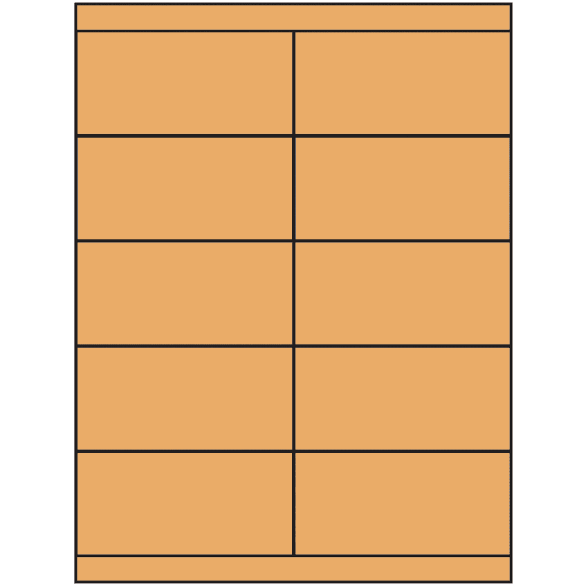 4.25" x 2" Pastel Orange Rectangular Sheet Labels
