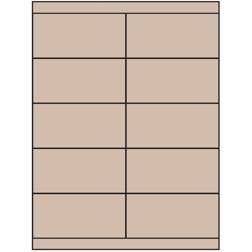 4.25" x 2" Pastel Tan Rectangular Sheet Labels
