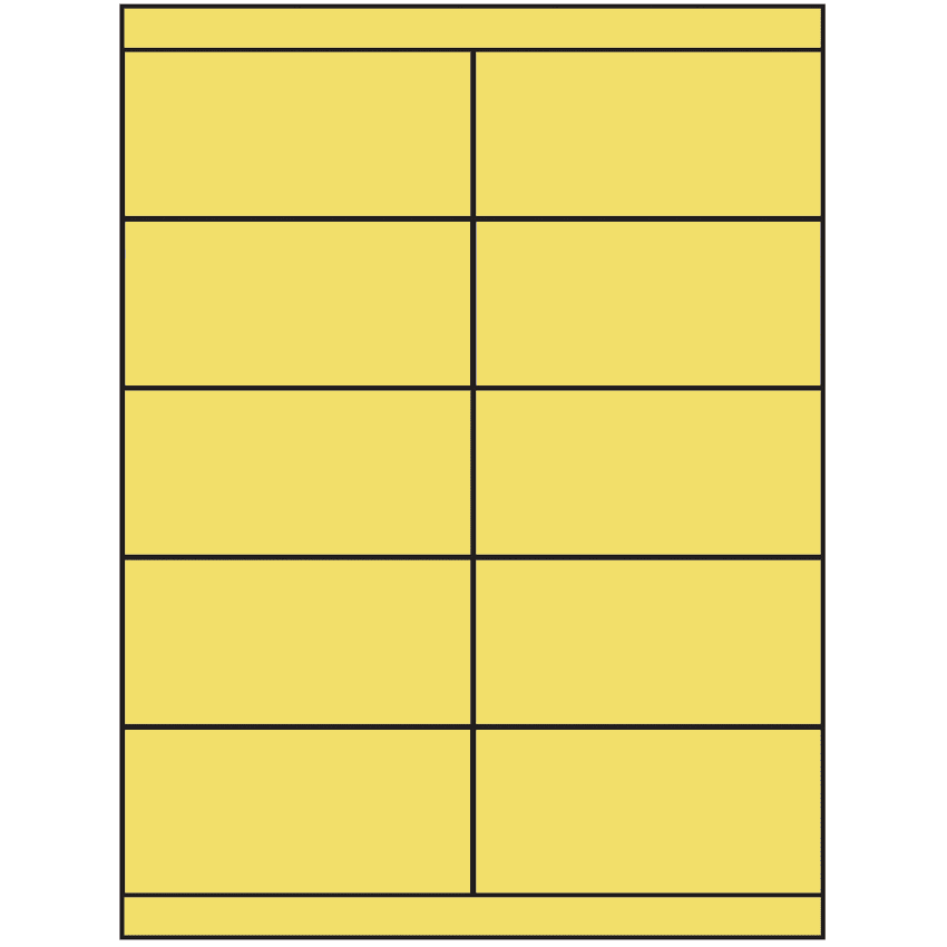 4.25" x 2" Pastel Yellow Rectangular Sheet Labels