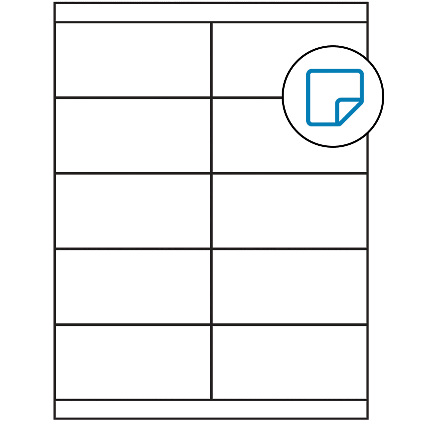 4.25" x 2" White Rectangular Sheet Labels - Removable Adhesive
