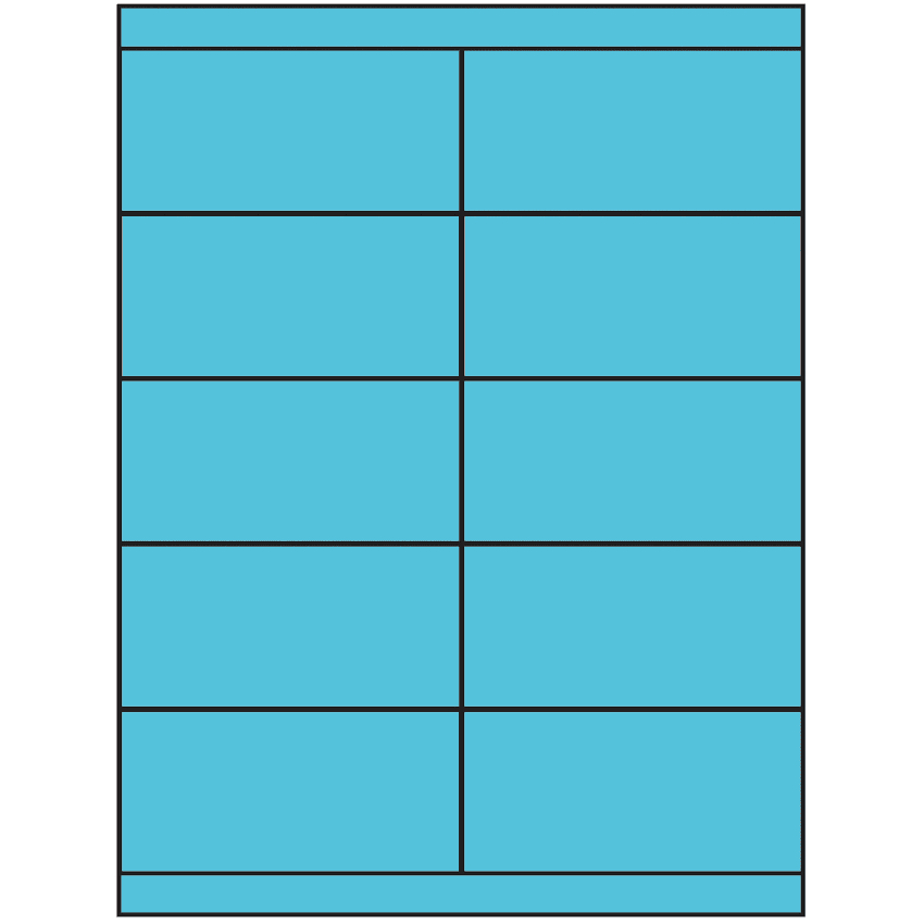 4.25" x 2" Turquoise Rectangular Sheet Labels