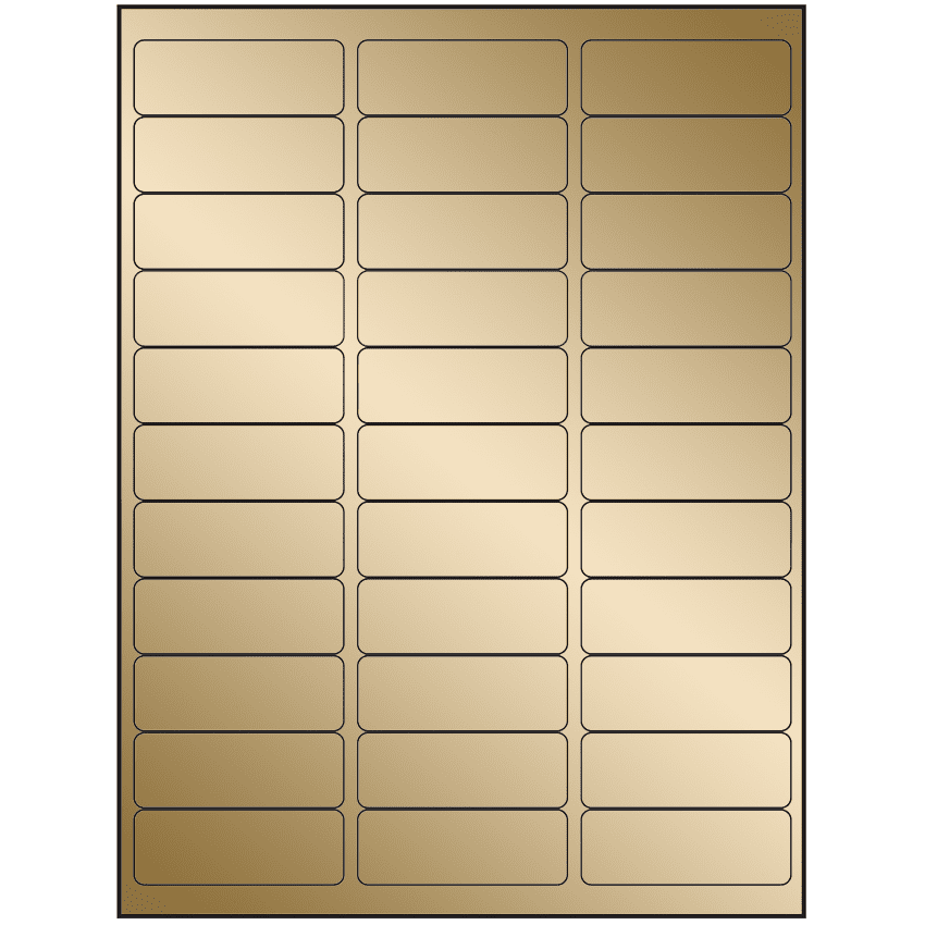 2.625" x 0.875" Gold Foil Rectangular Sheet Labels
