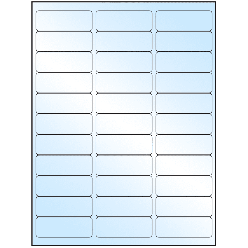 2.625" x 0.875" White Premium High Gloss Rectangular Sheet Labels