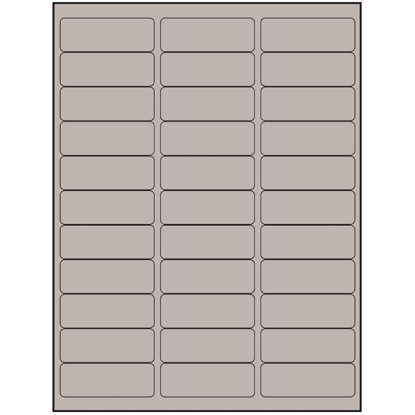 2.625" x 0.875" Gray Rectangular Sheet Labels