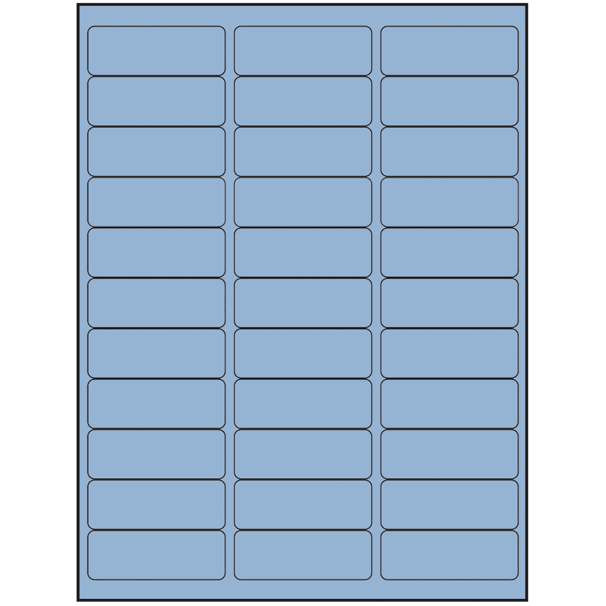 2.625" x 0.875" Pastel Blue Rectangular Sheet Labels