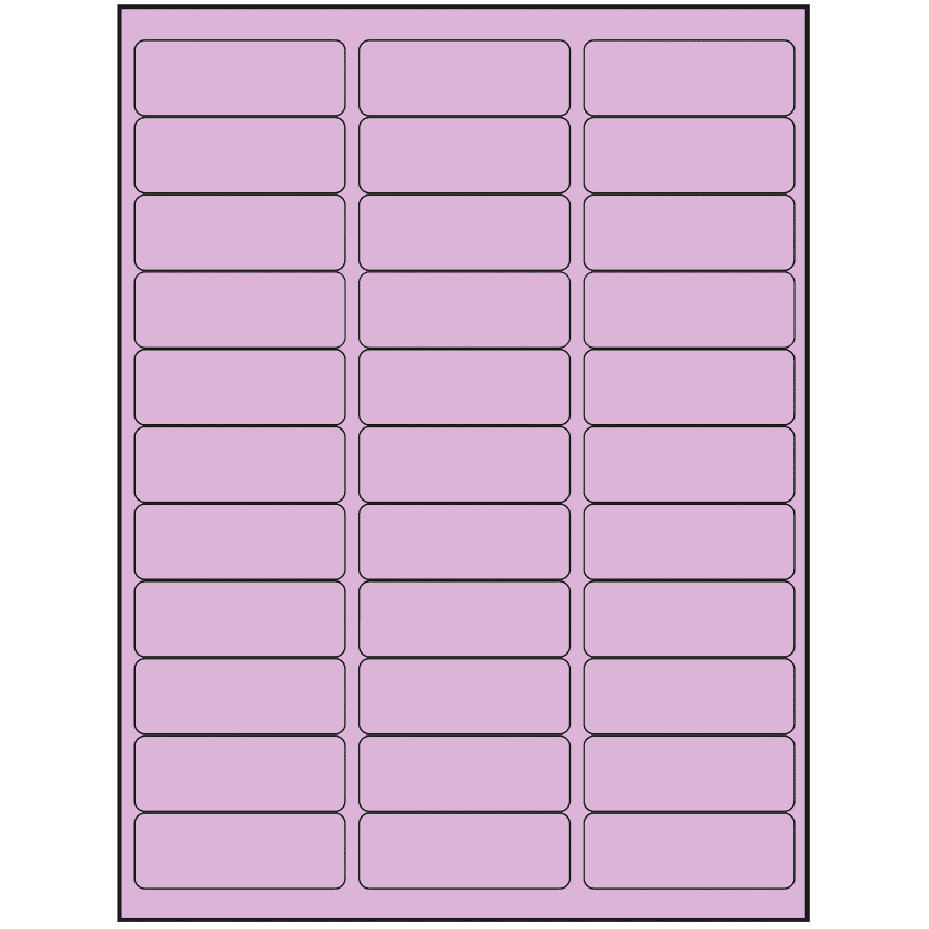 2.625" x 0.875" Pastel Purple Rectangular Sheet Labels