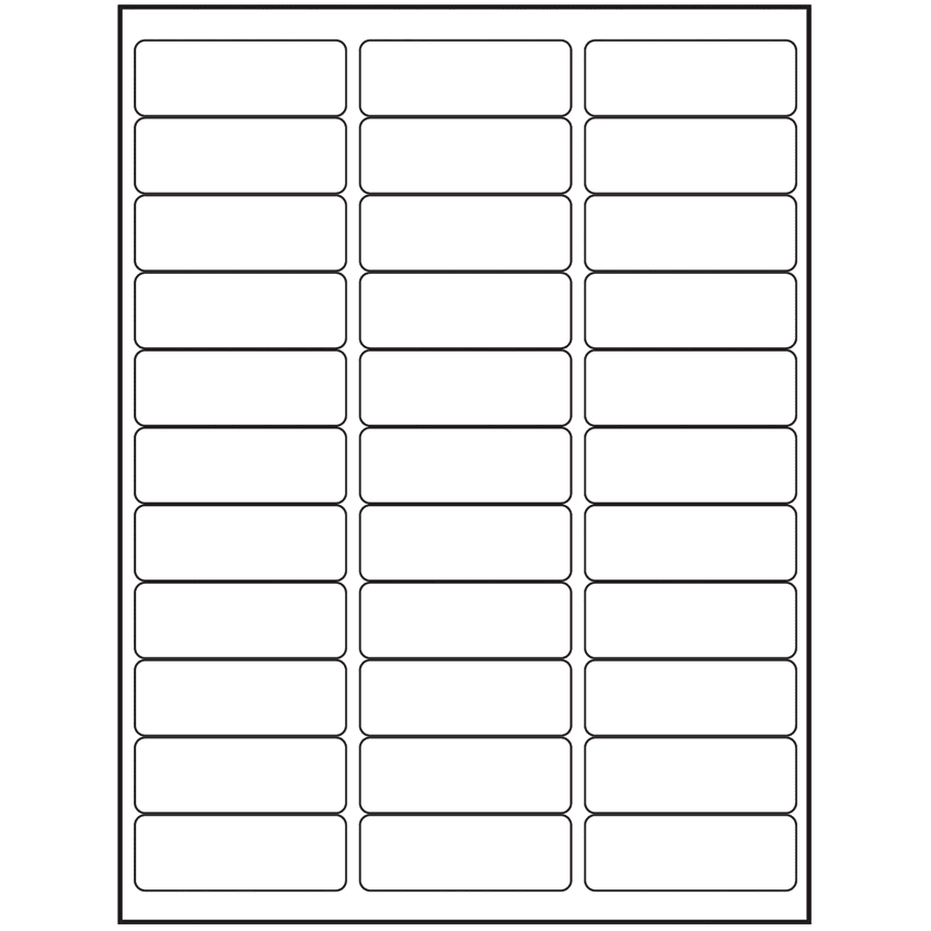 2.625" x 0.875" White Vinyl Drum Rectangular Sheet Labels
